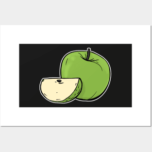 Green Apple hand drawn fruits summer Posters and Art